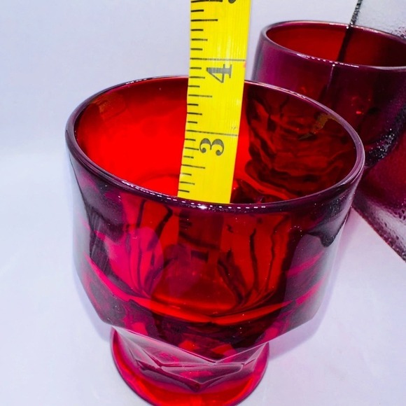 Vintage Anchor Hocking Georgian Ruby Honeycomb Drinking Glasses - Picture 5 of 6